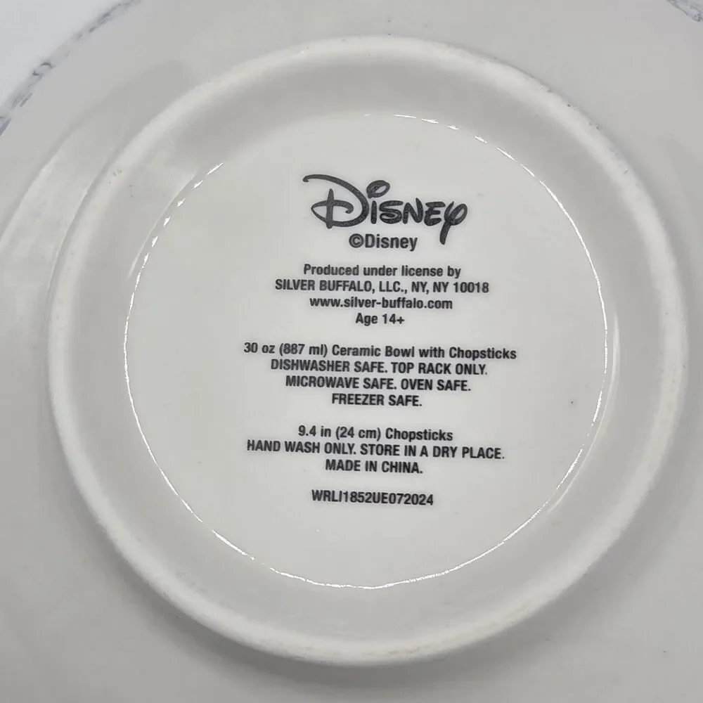 Disney Stitch Ceramic Ramen Noodle Bowl with Chopstick‎ Set of 3pc 30oz